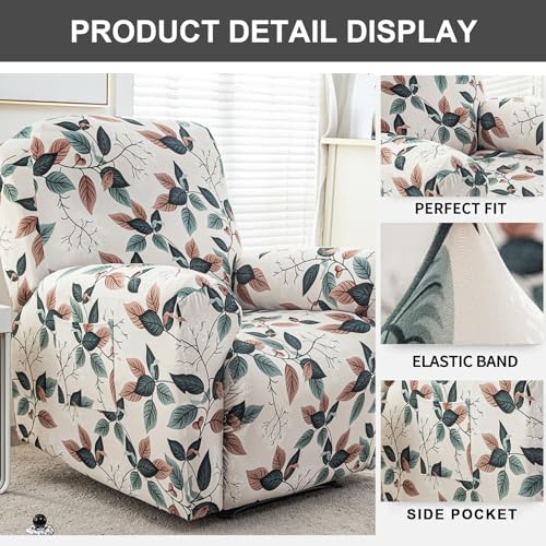 Image of Eco-Ancheng Recliner Slipcovers 4-Pieces Lazyboy Recliner Covers Recliner Couch Covers Recliner Chair Cover Non Slip Reclining Slipcovers with Storage Pockets Furniture Protector for Living Room,20