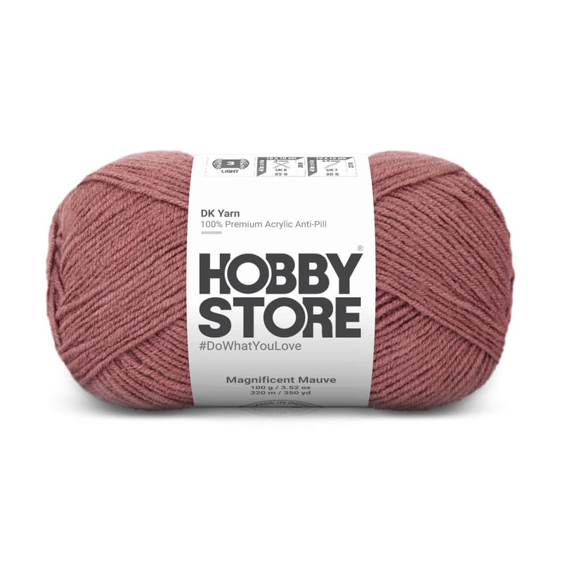 Image of DK Solid Yarn - Anti-Pill Acrylic Solid DK Yarn for Crochet & Knitting Everyday Essentials (1 ball /100 g) - Magnificent Mauve 5027 | Magic Needles