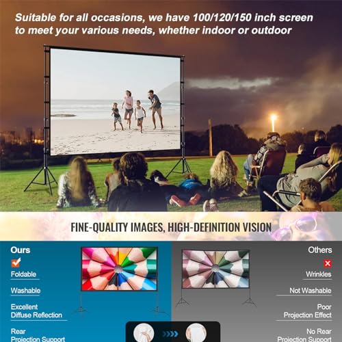 Pantalla de proyección con trípode 100 pulgadas 16:9 HD 4K miniatura 7