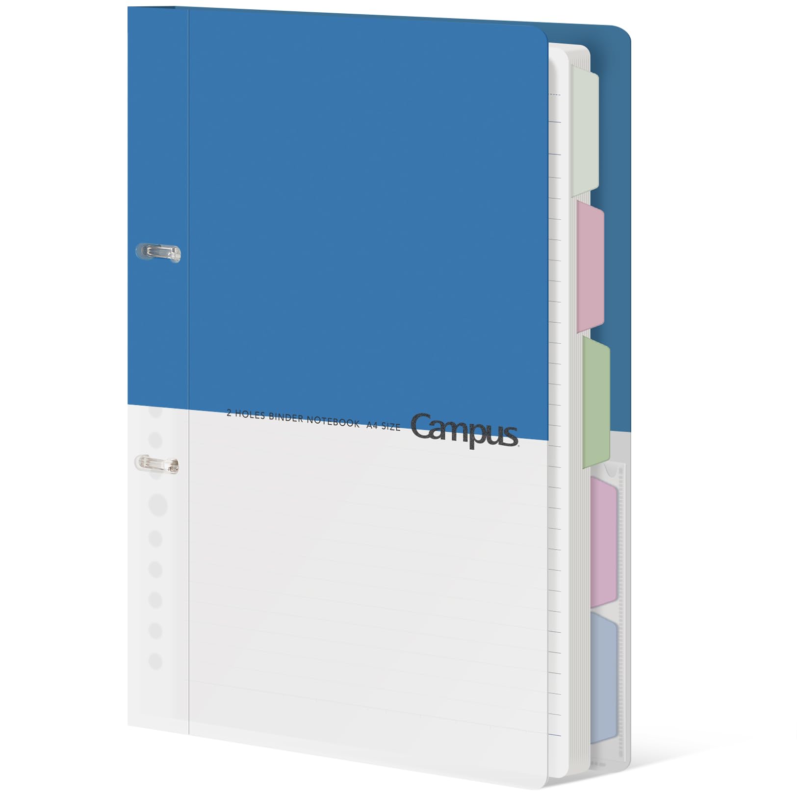 KOKUYO 5 Subject Spiral Notebook Journal, Campus 110 Sheets A4 Refillable Notebook with Dividers Tabs, College Ruled Binder Notebook for Work School Note Taking, Blue, Japan Import