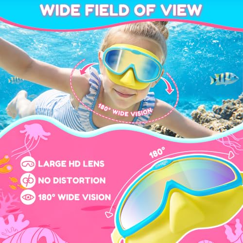 Image of Seago Kids Swim Goggles 2 Pack for 3-12, Anti-Fog Clear View,Toddler Goggles with Nose Cover Swimming Goggles