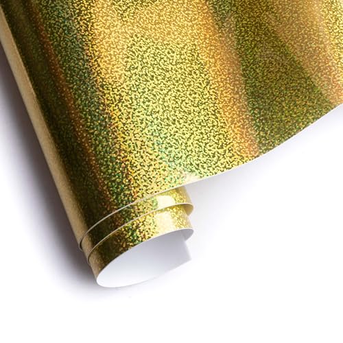 Image of Itsy Bitsy Vinyl Holographic Glitter Gold 12inchx2ft 1 Roll| for Home Kitchen Countertop, Cabinet Furniture, Oil Proof, Table Top,Car Wrap Sheet, Wallpaper, Waterproof Vehicle Sticker