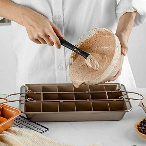 Raxter Brownie Baking Tray, Non Stick Square Cake Tin Brownie Pan with Dividers & Loose Base for Professional Slices, 18 Cavity Carbon Steel Bakeware Moulds for Cupcake, Yorkshire Pudding & Muffin