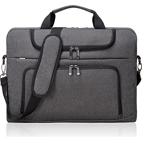 Bertasche 17 17.3 inch Laptop Bag Water-Resistant Computer Briefcase Messenger Bags with Shoulder Straps for Men Womens Business Travel Cover