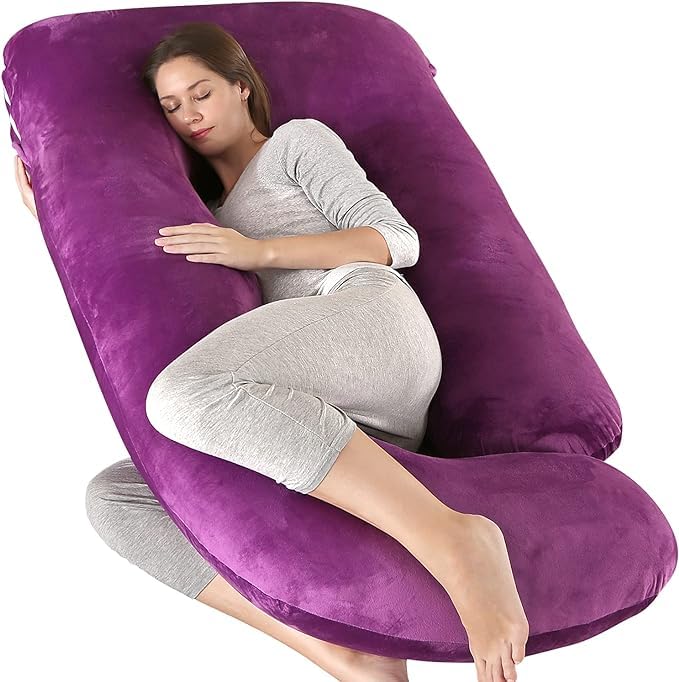 Image of Safe Multifunctional Microfiber G Shaped Pregnancy Pillow /Maternity Pillow. (Wine-G-2)