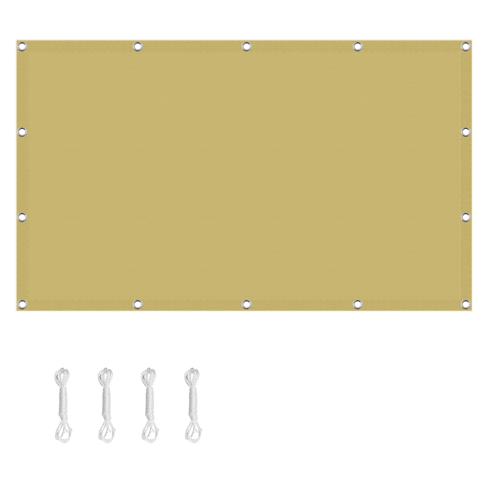 Markiza Przeciwsłoneczna 330 x 800 cm Wodoodporny, 98% Filtr Uv, Wiatroodporny I Odporny Na Rozdarcia, Pokrycie Markizy Przeciwsłonecznej Z Oczkami I Liną Na Patio, Balkon, Piaskowy żółty