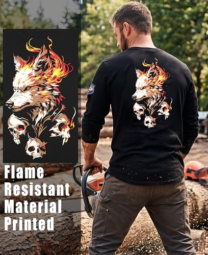Image of BOCOMAL FR Shirts Flame Resistant Shirt 5.5oz 100% Cotton Light Weight CAT2 Fire Retardant Henley Shirts