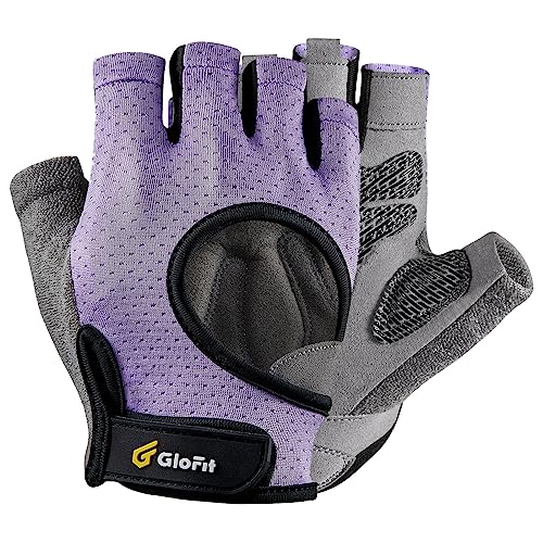 Glofit Workout Gloves for Women and Men, Weight Lifting Gloves Anti-Slip Padded Palm, Light Weight Fingerless Powerlifting Fingerless Gym Gloves for Exercise, Fitness, Training, Cycling