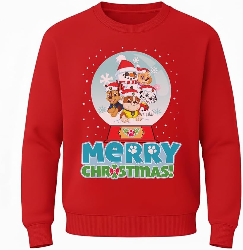 Kids Paw Patrol Christmas Sweatshirt Skye Marshall Rubble Funny Ugly Sweater Style Holiday Pullover for Toddlers and Kids