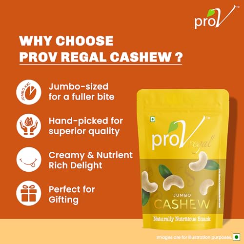 Image of ProV Cashew Nuts | Premium Whole Cashews | Kaju | Protein Rich, Heart Healthy | No Broken Pieces | 200g