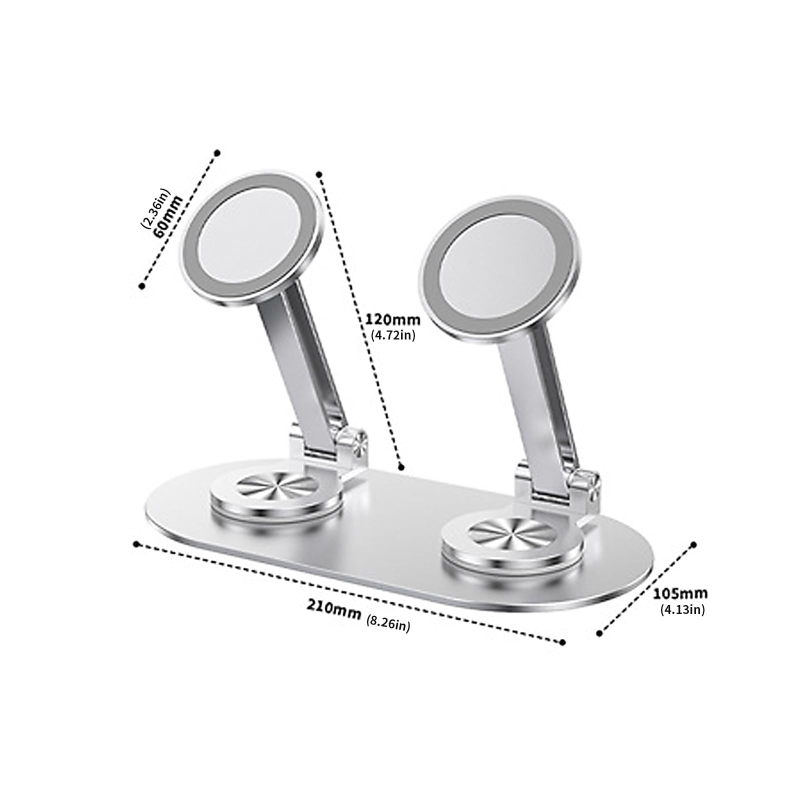 Soporte portátil de doble posición para teléfono 360, gris