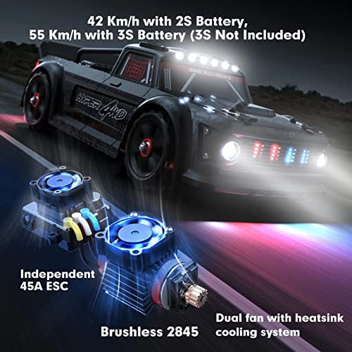 Hyper Go 14301 1/14 Rtr Brushless Rc Drift Car With Gyro, Max 34 Mph Fast Rc Cars For Adults, 4X4 All-Road Street Bash Rc Truck, Electric Powered 4Wd Remote Control Car For Drifting Rally #TOP1
