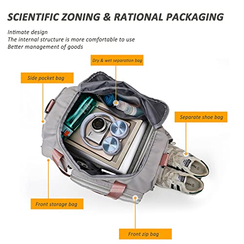 Travel Bag, Large Capacity Folding Travel Bag, Sports Gym Bag with Wet Pocket & Shoes Compartment, Foldable Travel Duffel Bag, Weekender Overnight Bag for Women and Man3