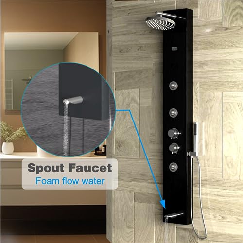 Image of JAAZ Erica Black Shower Panel (Erica - Black)