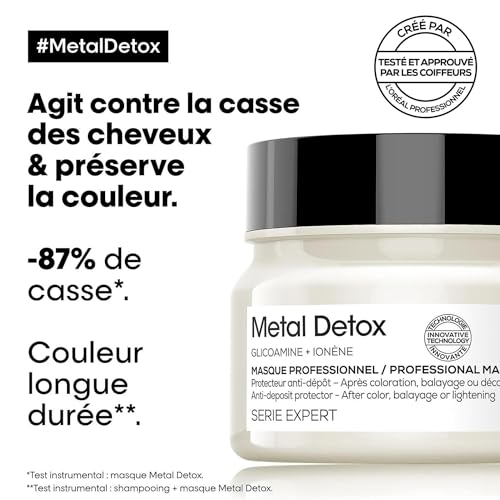 ’Oréal Professionnel Routine Anti Casse pour Cheveux Abîmés & Cassants Colorés ou Naturels Détoxifie Hydrate & Protège la Fibre Couleur Longue Durée Métal Detox Série Expert - vue 4