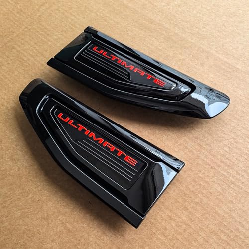 Image of 2pack OEM 2021-2024 Ultimate Vent Emblem Right Left 3D Badge Replacement for Yukon and Yukon XL Denali At4 84846762 (Gloss Black Red)