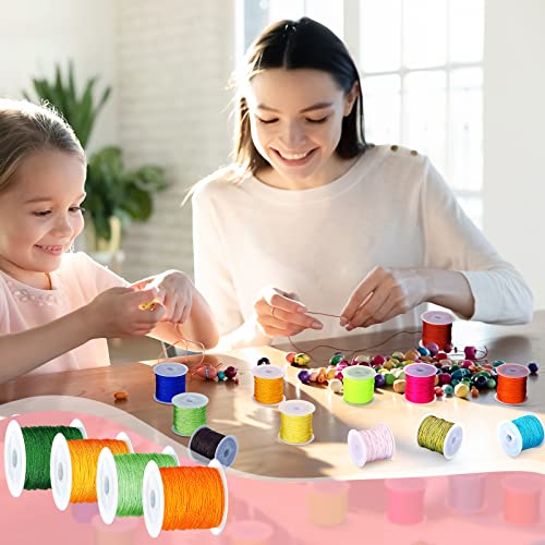 50 Rolls 25 Colors Nylon Beading String 1640 Yard 0.8Mm Chinese Knotting Cord Nylon Bracelets Thread Hand Knitting Cord For Kumihimo, Macrame Craft, Braided Bracelets, Jewelry Making #TOP5