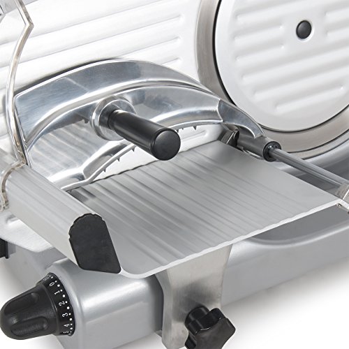 Della 10" Premium Chromium-plated Carbon Steel Blade Electric Deli Meat Cheese Food Slicer Commercial and for Home use 250W