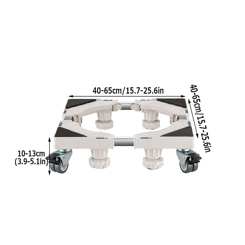 Pies de Apoyo para Muebles Base para lavadoraSoporte para Lavadora Mute antivibración Base Ajustable móvil con 4 Ruedas de Bloqueo Refrigerador y Secadora Pedestales y Marcos para Win (4 Patas