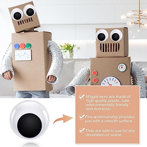 TOAOB 8pcs 80mm Wiggle Eyes Large Round Wiggle Googly Eyes Plastic Doll Eyes Googly Eyes for DIY Crafts, White/Black, 80 mm - Image 3