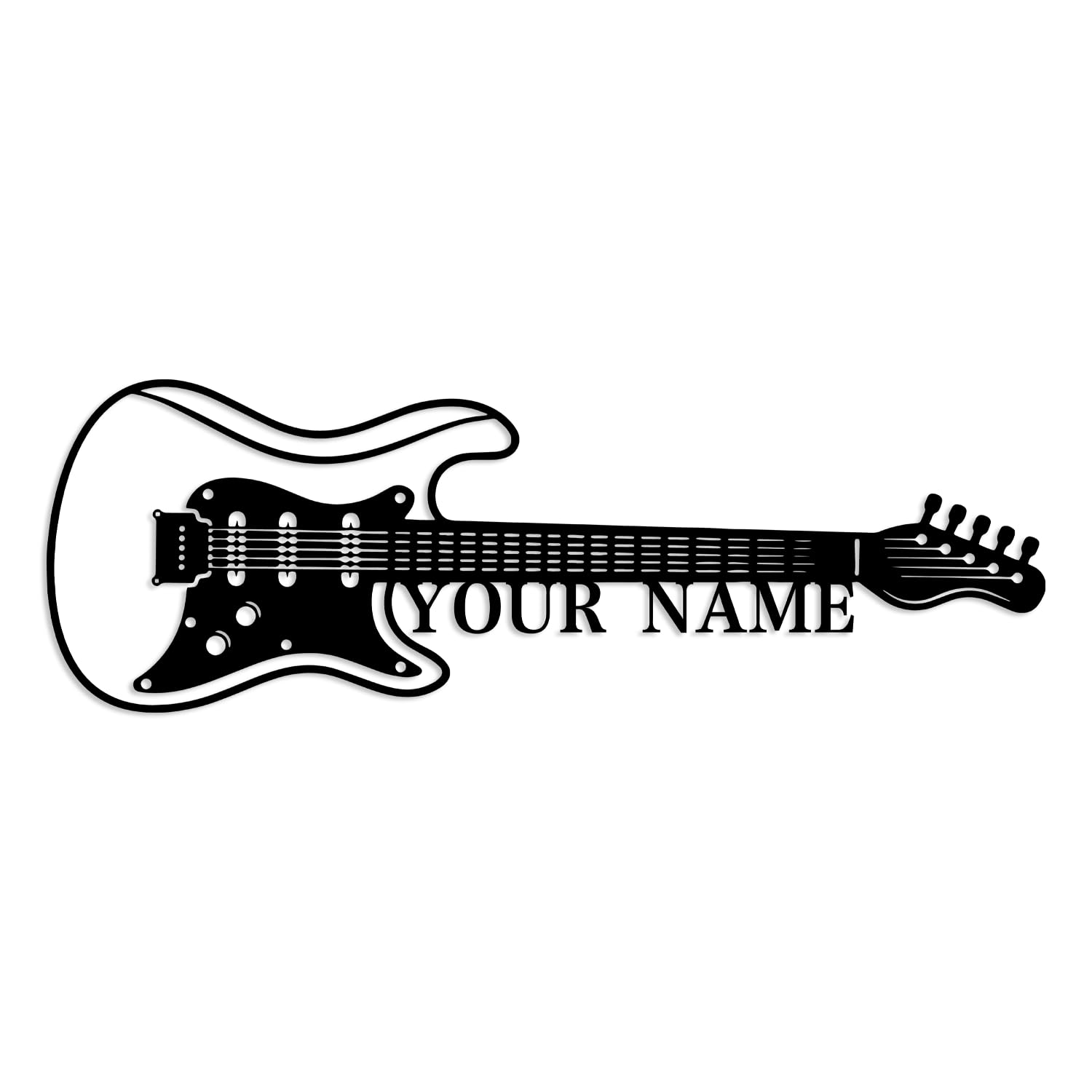 Kissesuu Guitar C Personalized Custom Guitar Metal Wall Art, Custom Guitar Metal Sign, Personalized Guitarist Name Sign, Music Studio Wall Art, Band Room Decor, Gift For Music Lover, Metal Music Sign (Guitar C)
