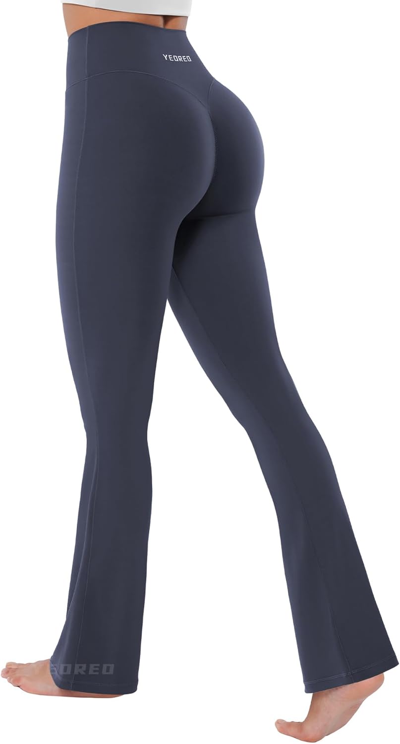 YEOREO Women's Mini Flared Workout High Waist No Front Seam Yoga Legging Pants - Image 2