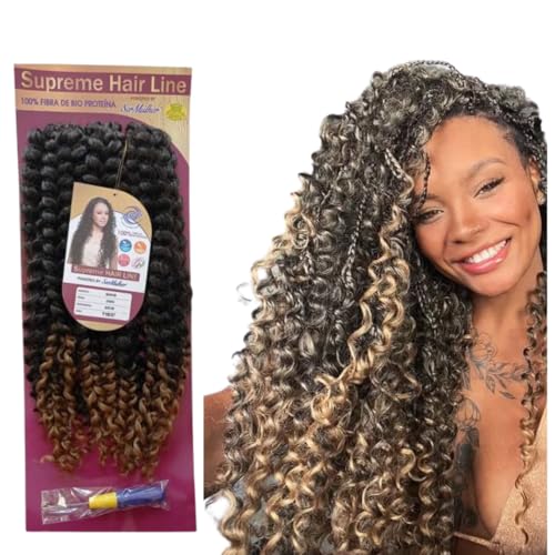Extensión de cabello rizado Ser Mulher MAVIS degradado T-27 para trenzas de crochet 65cm