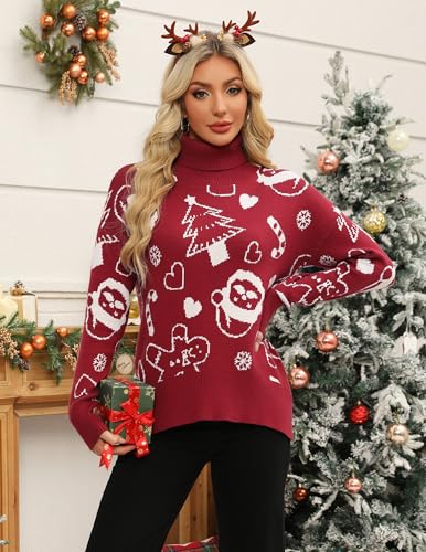 Image of Zeagoo Women's Turtleneck Sweater 2026 Fall Winter Chunky Knitted Pullover | High Low Hem Trendy Basic Jumper Top, Long Sleeve Casual Knit Pullover 2026, Fall Fashion Outfits, Winter Clothing for Women