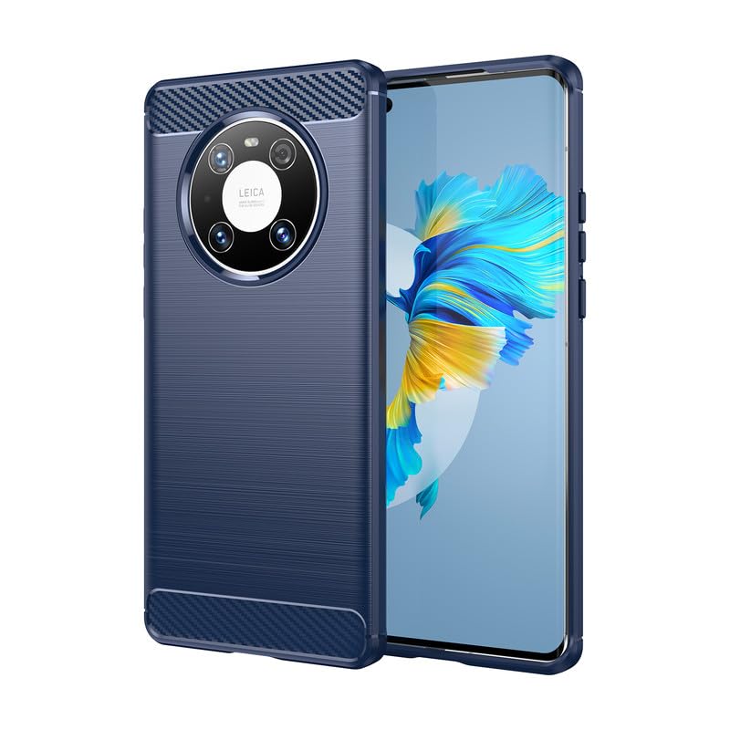 Image of Hybrid Carbon Fiber Back Case for Huawei Mate 40 Pro (Blue)