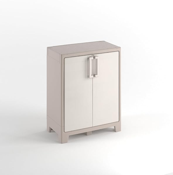 Keter Armadio Basso Gulliver, 2 Ripiani Regolabili, Sabbia/Beige, 80x44x100 H Cm - 1