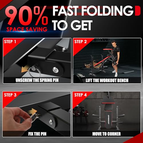 image for OPPSDECOR 900LBS All in One Weight Bench Set with Squat Rack Adjustabl