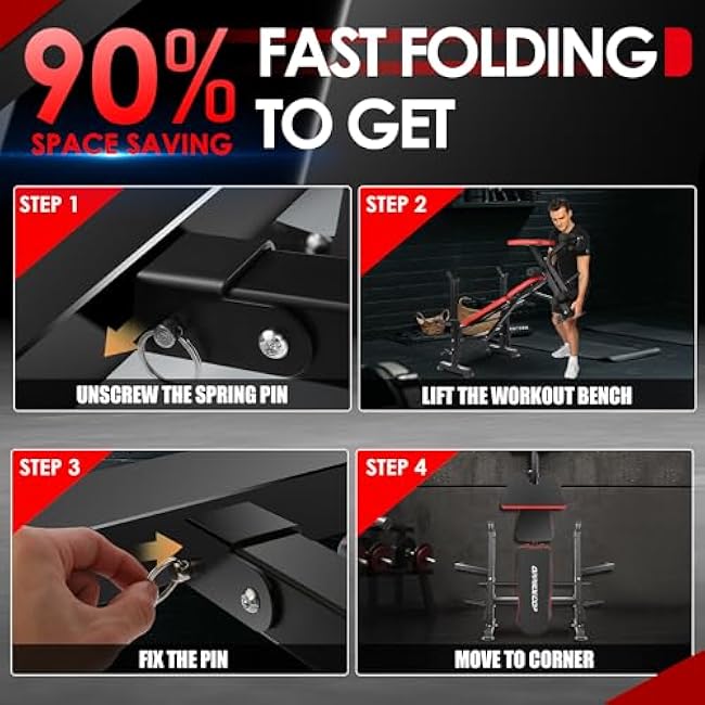 OPPSDECOR 660lbs 6 in 1 Weight Bench Set with Squat Rack Adjustable Workout Bench with Leg Developer Preacher Curl Rack Fitness Strength Training for Home Gym