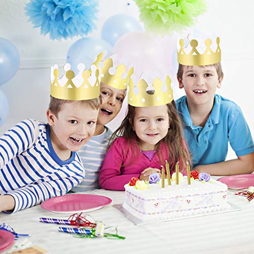 Locolo 30 Pieces Gold Paper Party Crowns (2 Style), Paper Crown For Birthday Party Baby Shower Photo Props #TOP3