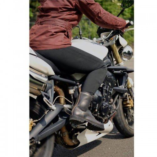 Bikers Gear Australia Damen Motorrad-Leggings mit Kevlar gefüttert, mit abnehmbarer CE-Protektoren, Schwarz, 14