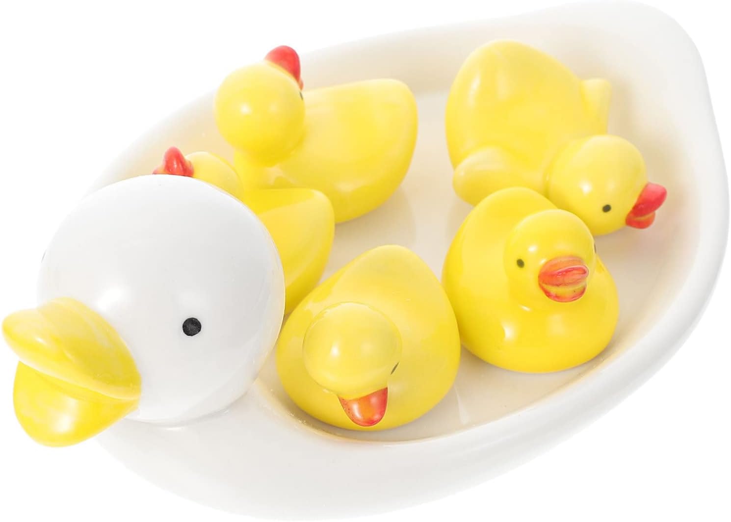 Ceramic Duck Chopstick Rests Set 6pcs Elegant Chopsticks Holders Large 19x13x8cm Small 4.5x3.8x3.7cm for Dining Table Decorative Kitchen Utensil Racks