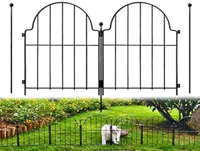 Blingluck Garden Fence, 17in(H) x 27.5 ft(L) Arched Rustproof Metal No Dig Fence Garden Fence Border,Ground Stake Animal Barrier Fence for Rabbit Dog, Outdoor Landscape Decor for Yard & Patio,25 Pack