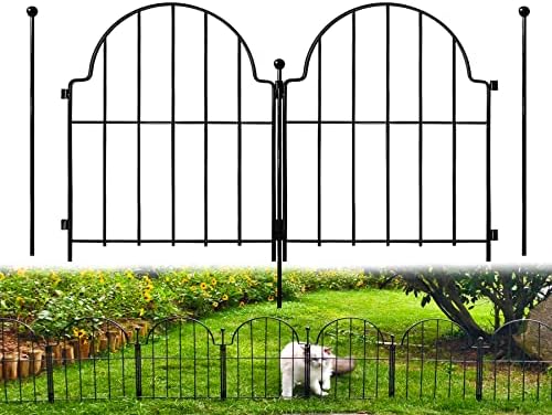 Garden Fence, 22 in(H) x 21 ft(L) Arched Rustproof Metal No Dig Fence Garden Fence Border, Ground Stake Animal Barrier Fence for Rabbit Dog, Outdoor Landscape Decor for Yard & Patio,19 Pack