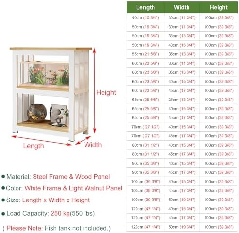 Durable Aquarium Stand for 5-40 Gallon Fish Tanks & Reptile Rack, Sturdy Display Cabinet & Home Storage Solution, Perfect for Aquatic & Reptile Enthusiasts