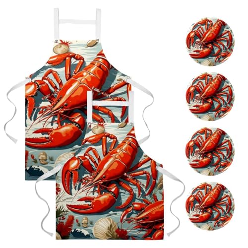 Tabliers de cuisine en lin pour homme et femme lot de 2 tabliers de chef avec 2 poches
