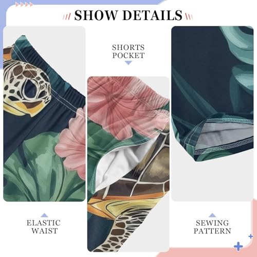 Tropical Turtle Boys Long Pants Soft Trousers Elastic Waist Kids Lounge Bottoms with Pockets S-XL4