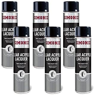 SIMONIZ Spray Paint Aerosol 500ml Can Clear Lacquer x6