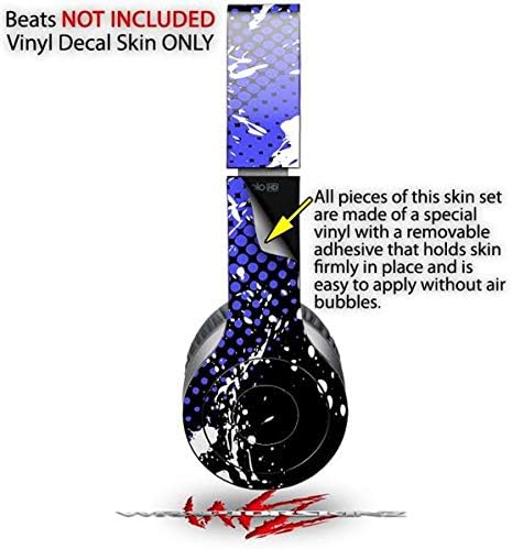 Skin Decal Wrap Works with Original Beats Solo HD Headphones Halftone Splatter White Blue Skin Only (Headphones NOT Included)