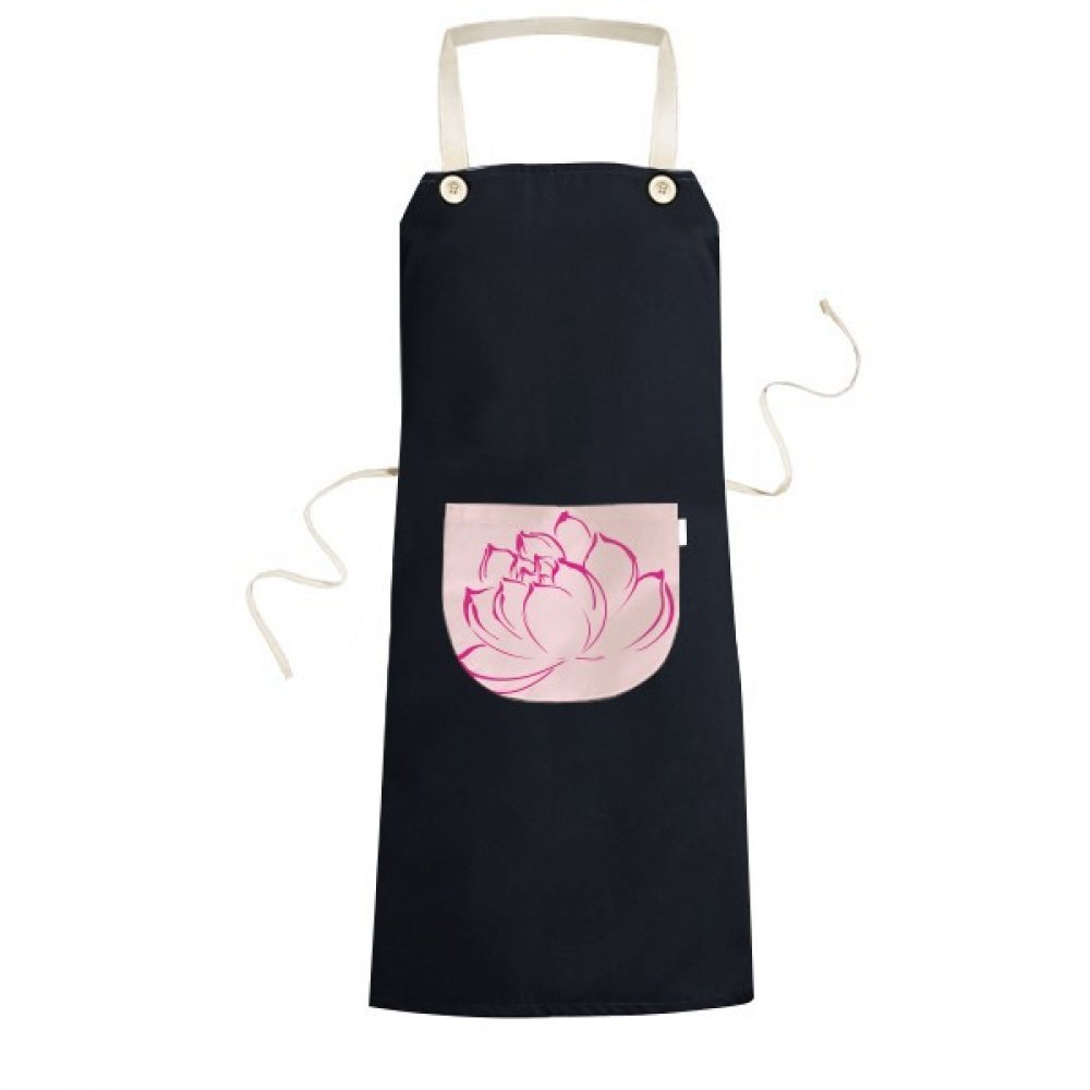 Tablier de cuisine fleur de lotus noir réglable pour préparer vos recettes avec élégance