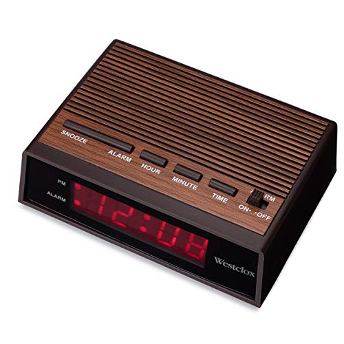 Westclox 22690 Retro Wood Grain Led Alarm Clock, 0.6-Inch #TOP2