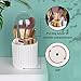 JessLab Makeup Brush Holder Organizer with Lid, 360 Degree Rotatable Makeup Brush Organizer Spinning Cosmetics Holders Brush Storage Box Display for Bathroom Vanity Countertop, White