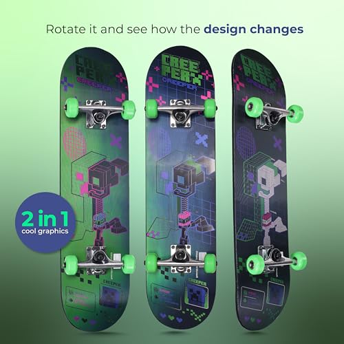 Minecraft - 31" Lenticular Skateboard with Pro Trucks, Full Grip Tape, 9-Ply Maple Deck, Ideal for All Experience Levels - Image 3