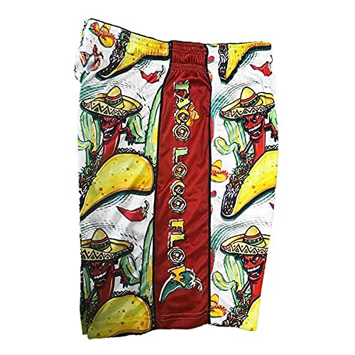 Flow Society Taco Loco Flow Boys Shorts - Kids Athletic - Basketball - Baseball - Hockey - Football - Lacrosse - White2