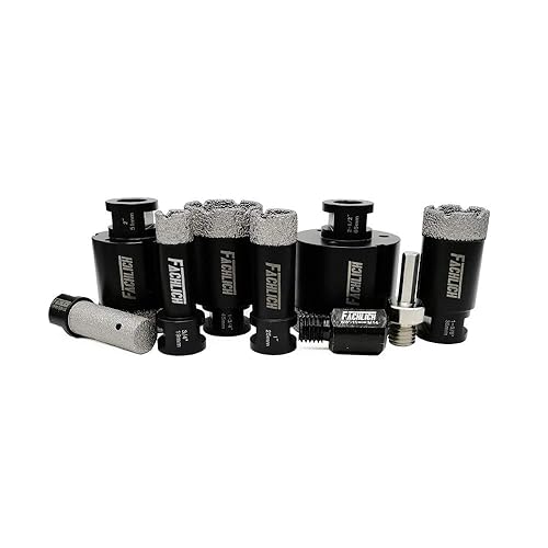 Miniatura 4 de Juego de brocas de diamante para azulejos de 34 pulgadas, 1 pulgada, 1-38 pulgadas, 1-34 pulgadas, 2 pulgadas, 2-12 pulgadas + broca de dedo de