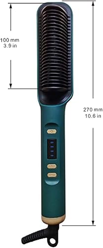 Miniatura 2 de Cepillo alisador o rizador de pelo para mujer con 4 temperaturas 30 s calentamiento rápido y apagado automático (verde)