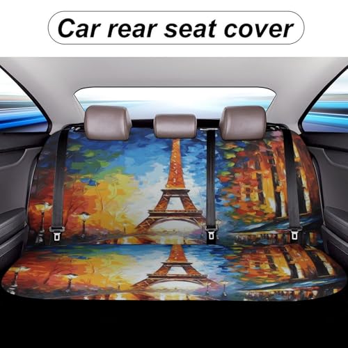 Funda para asiento trasero de coche de la Torre Eiffel, protector elástico universal 5